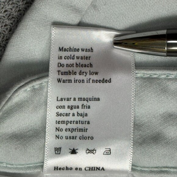 KanCan Womens Size 5/26 Mint Green Skinny Jeans Raw Hem Ankle Zipper Low Rise - Picture 14 of 14